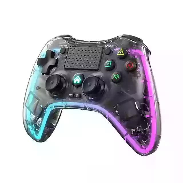 High quality wireless crystal transparent RGB Gamepad for PC_PS3_PS4_android and smart tv { BSP-P05}